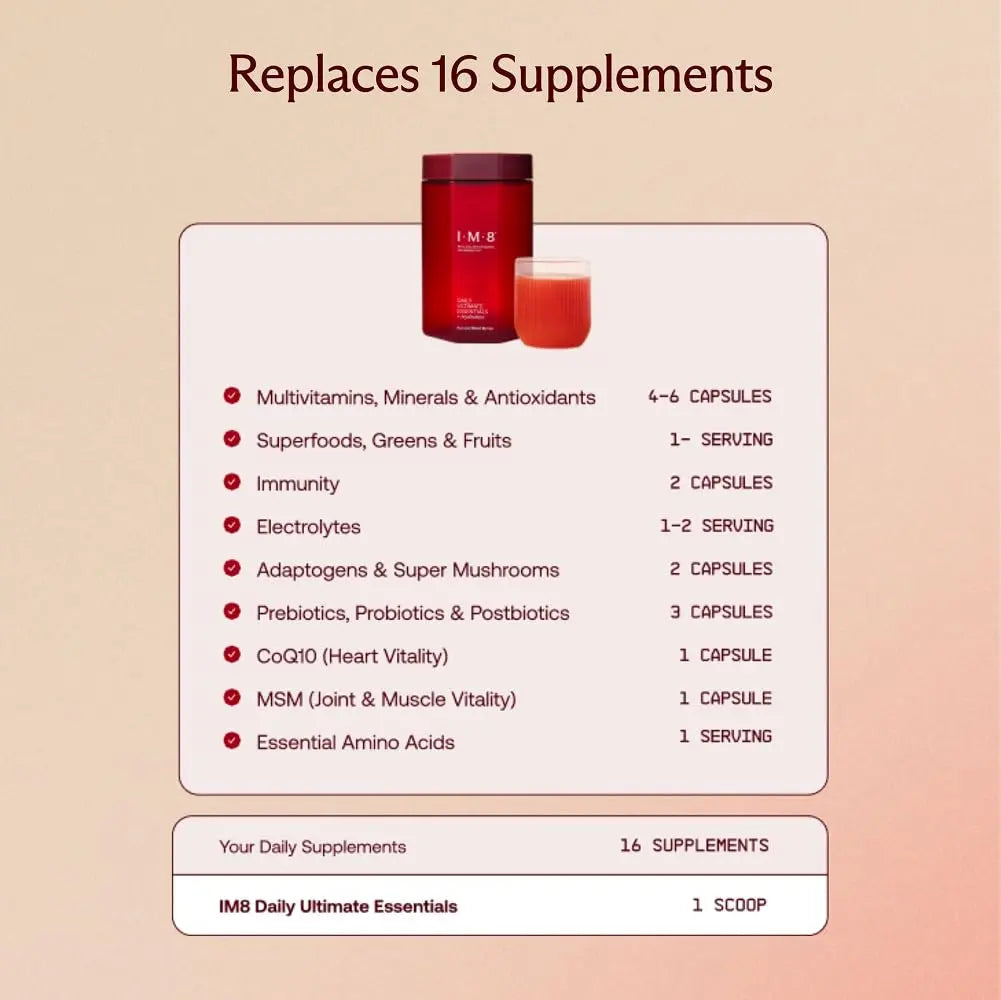IM8 Daily Ultimate Essentials All-in-One Multivitamin Supplement (30 Servings, Starter Kit - Scoop + Tumbler Included) IM8 uk supplements