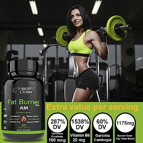 Health Dose Fat Burner AM. Weight Control & Metabolism Boost. For Active Lifestyles. Health Dose uk supplements