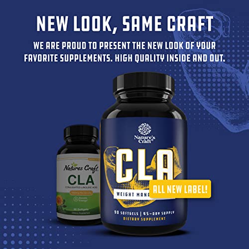 CLA Diet Weight Loss Pills - Women and Men - Pure Conjugated Linoleic Acid - Safflower Natures Craft uk supplements
