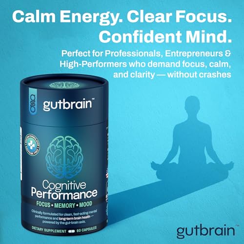 Brain Supplement for Memory and Focus with Probiotics, Advanced 2 in 1 Nootropic Brain Support for Mental Clarity, Caffeine Free Doctor Formulated Supplement, 60 Capsules Purity Labs uk supplements