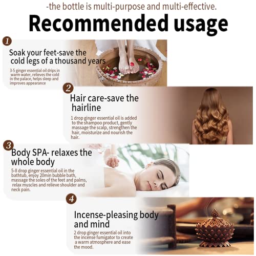 (2pc 60ml) Belly Drainage Ginger Oil, Slimming Tummy Ginger Oil, Ginger Oil Drainage Massage YG LianKai uk supplements