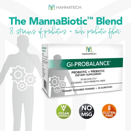 Mannatech Prebiotics and Probiotics, 30 Slimsticks, Yogurt Flavor, GI-ProBalance w/MannaBiotic Blend Mannatech uk supplements