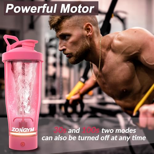 Electric Protein Shaker Bottle, 24 oz USB Rechargeable Blender Bottles, Shaker Bottles ZonGym uk supplements