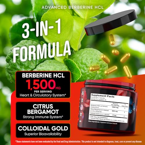 Berberine Supplement - Berberine 1500MG for Diet, GI Health & Water Loss - Pure Berberine JOYLI Nutrition uk supplements