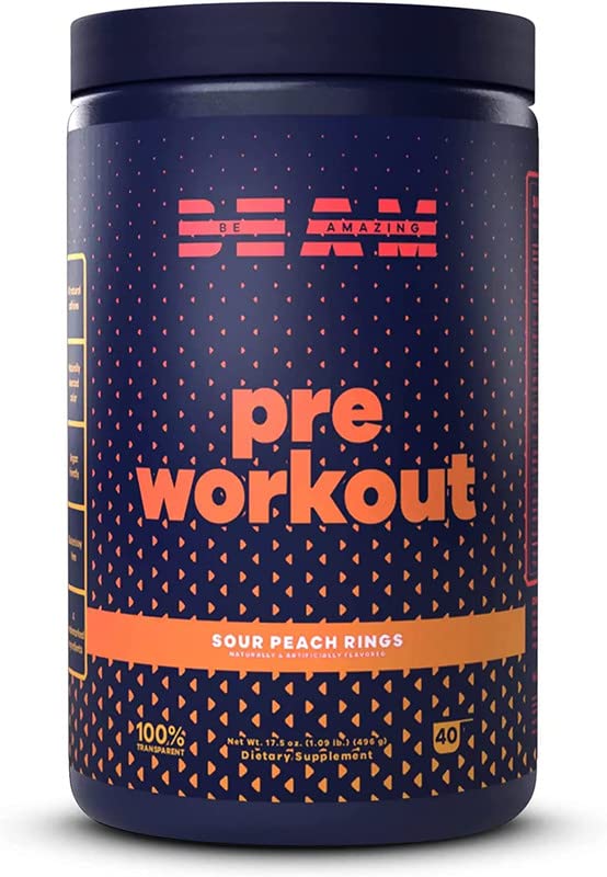 BEAM Pre-Workout Powder | Vegan Energy Booster Powdered Drink with All-Natural BEAM uk supplements