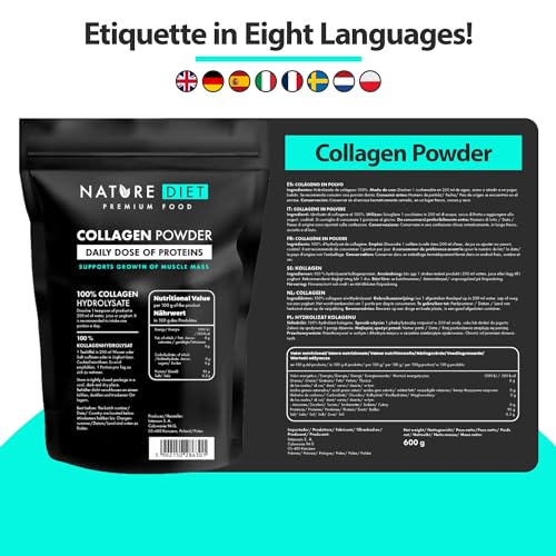 Nature Diet - Collagen Powder 600 g | Hydrolysate | Unflavored | Collagen Peptides | Source of Protein Nature Diet uk supplements