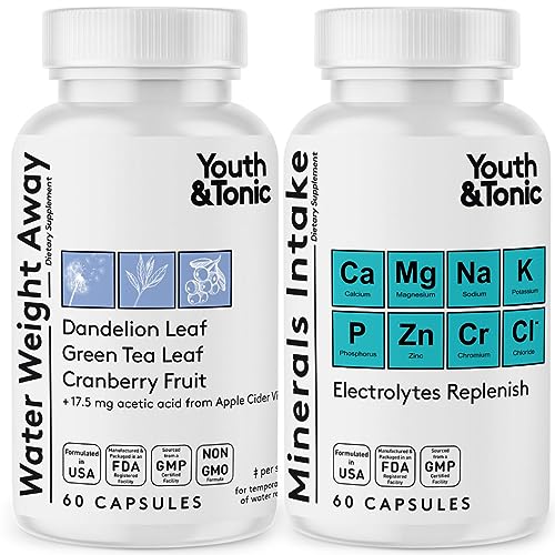 Water Weight Pills for Thin Waistline Belly Bloating Swelling & Temporary Water Retention Youth & Tonic uk supplements