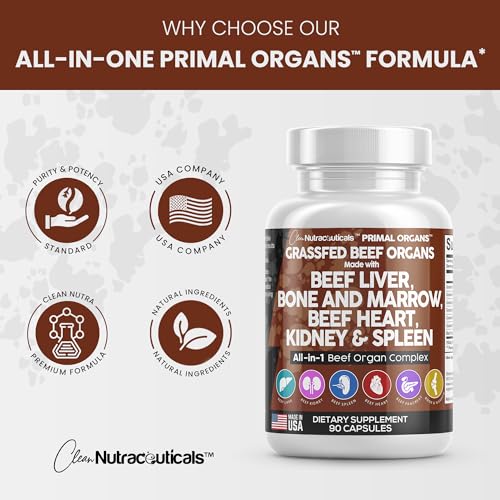 Grass Fed Beef Liver Capsules 3000mg - Premium Quality Beef Organs Clean Nutraceuticals uk supplements