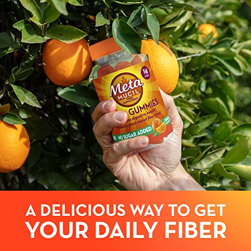 Metamucil Daily Fiber Gummies, Orange Flavored, No Sugar Added, 5g Prebiotic Plant Metamucil uk supplements