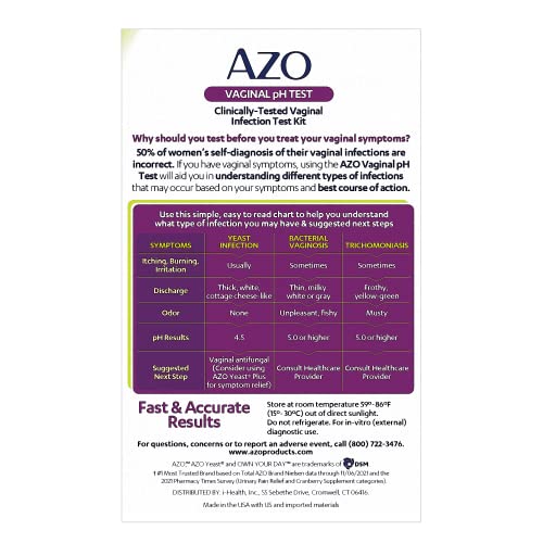 AZO Vaginal pH Test Kit, Clinically-Tested Vaginal Infection Test Kit, Fast & Accurate Results AZO uk supplements