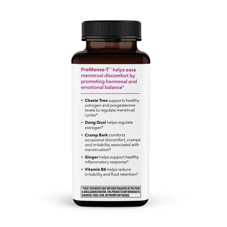 LifeSeasons - PreMense-T - PMS Relief Supplement - Support for Pre-Menstrual Symptoms, Cramping & Breast Tenderness - Nourish Tissue - Ginger Crampbark Dong Quai Chasteberry & Vitamin B6-60 Capsules LifeSeasons uk supplements