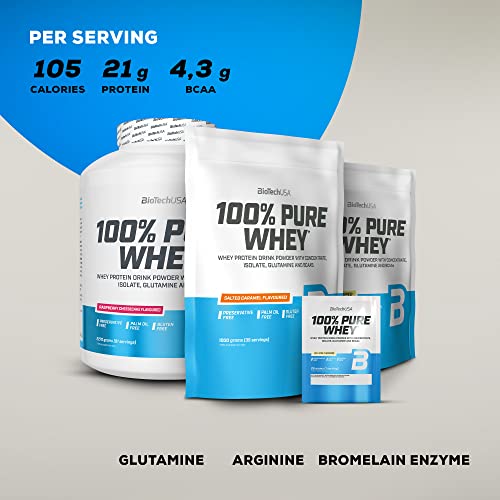 BioTechUSA 100% Pure Whey | Protein Powder with BCAA and Glutamine | Gluten-Free, Palm Oil Free BioTechUSA uk supplements