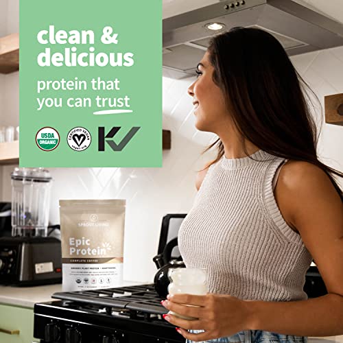 Sprout Living, Epic Protein, Plant Based Protein & Superfoods Powder, Complete Coffee Sprout Living uk supplements