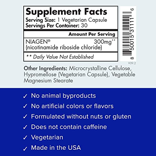 TRU NIAGEN - Patented Nicotinamide Riboside NAD+ Supplement. NR Supports Cellular TRU NIAGEN uk supplements