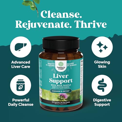 Liver Cleanse Detox & Repair Formula - Herbal Liver Support Supplement with Milk Thistle Natures Craft uk supplements