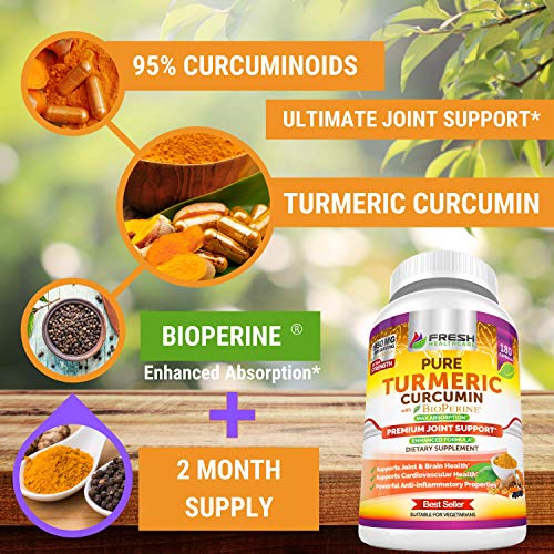 Turmeric Curcumin with BioPerine 1950mg - Natural Joint & Healthy Inflammatory FRESH HEALTHCARE uk supplements