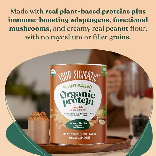 Four Sigmatic Organic Plant-Based Protein Powder Peanut Butter Protein with Lion’s Mane Four Sigmatic uk supplements