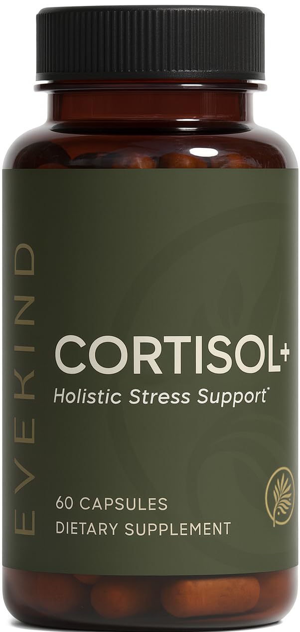 EVEKIND Cortisol Manager + Women’s Stress Relief & Hormone Balance Supplement – Adrenal Support for Mood, Focus & Energy – KSM-66® Ashwagandha, Rhodiola, L-Theanine – Vegan, Non-GMO, 60 Capsules EVEKIND uk supplements