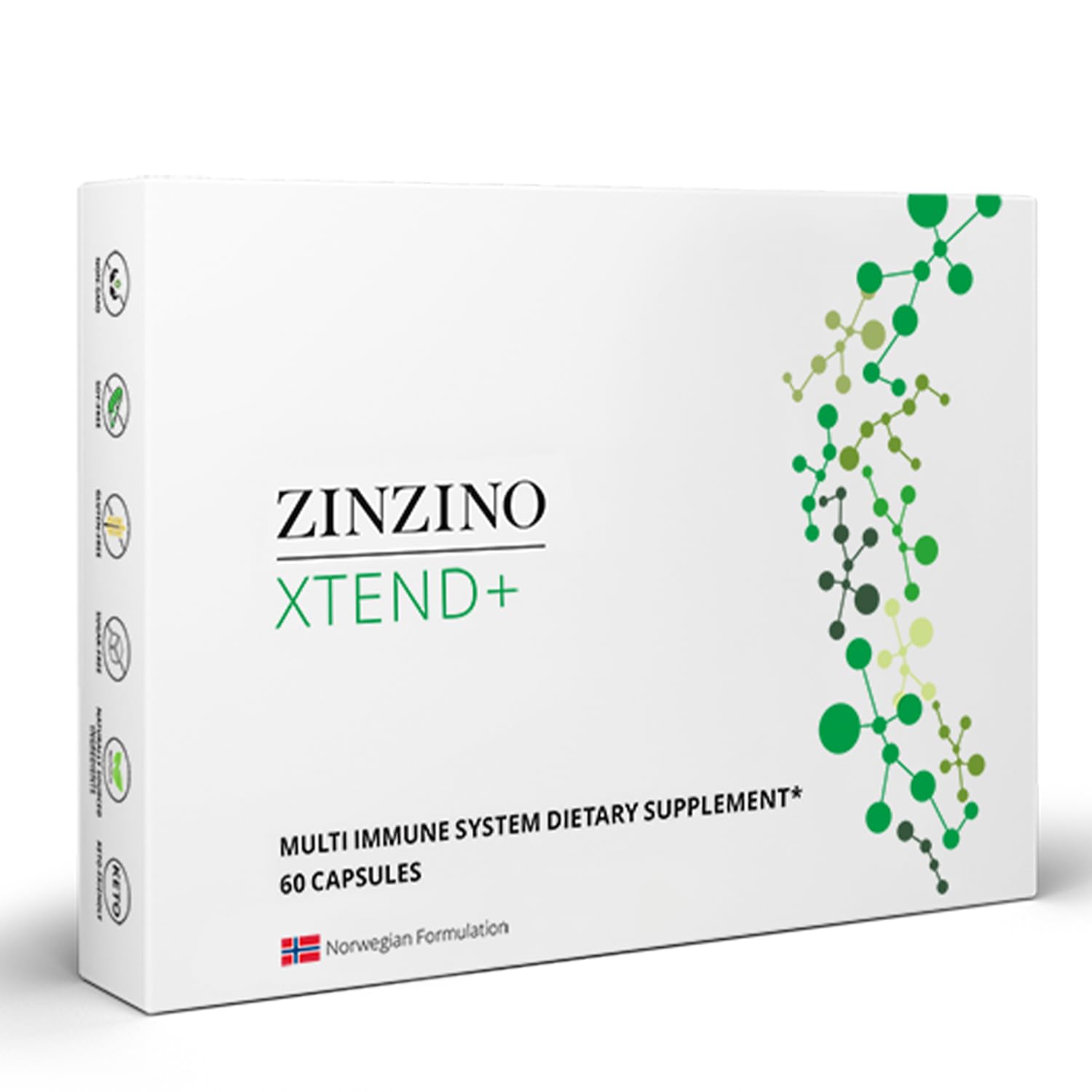 Zinzino Xtend + - Multi Immune Supplement - Essential Vitamins, Minerals & Vitamin C for Immune Support, Energy & Focus - 60 Capsules ZINZINO uk supplements