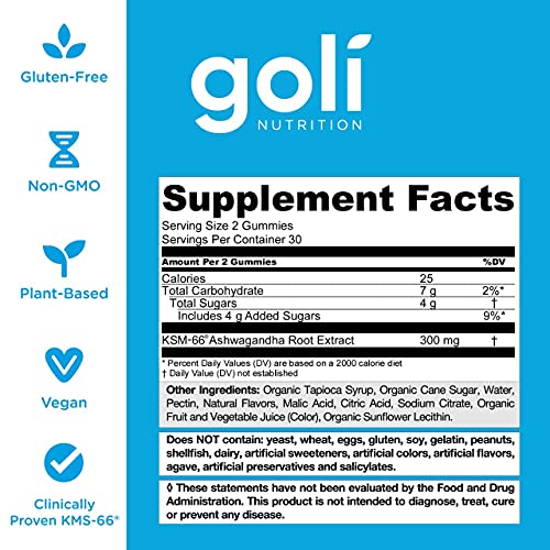 Goli Ashwagandha & Vitamin D Gummy 120 Count - Relax. Restore. Unwind Goli uk supplements