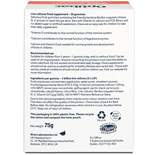 Optibac Kids Probiotic with Vitamin D & Calcium for Immune System Support & Gut Health OptiBac uk supplements