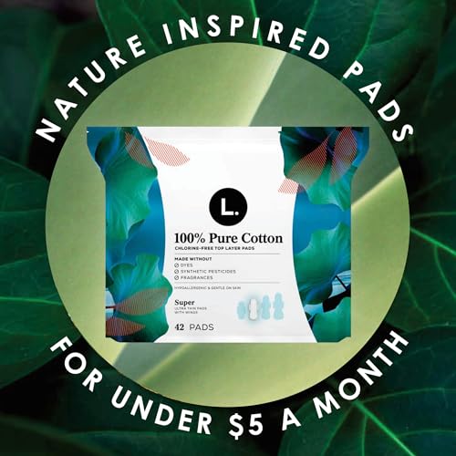 L. Pure Cotton Topsheet Pads for Women, Regular Absorbency, Ultra Thin Pads with Wings L. uk supplements