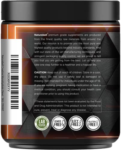 NatureBell Creatine Monohydrate Powder 500 Grams, 5000mg Per Serving NatureBell uk supplements