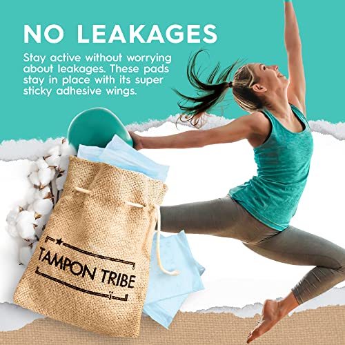 Tampon Tribe - Organic Cotton Pads with Wings for Women, Chemical-Free Breathable Sanitary Pads Tampon Tribe uk supplements
