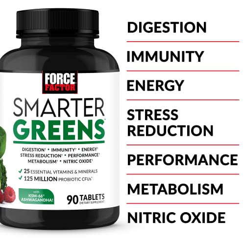 FORCE FACTOR Smarter Greens Tablets, Greens Supplement with 25+ Superfoods and Antioxidants Force Factor uk supplements