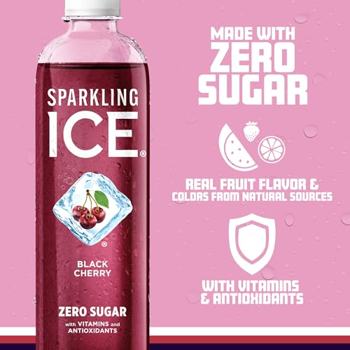 Sparkling Ice, Black Cherry Sparkling Water, Zero Sugar Flavored Water, with Vitamins Sparkling ICE uk supplements