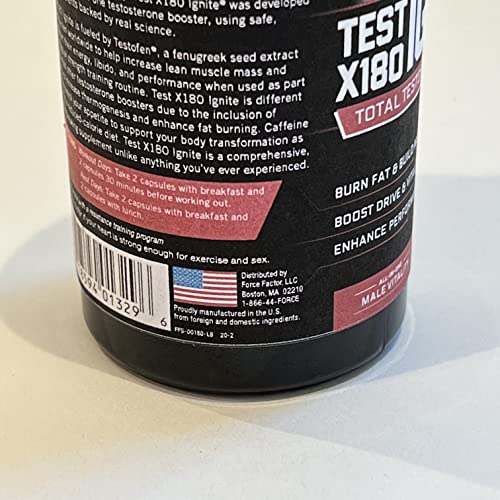 FORCE FACTOR Test X180 Ignite Testosterone Booster for Men, Testosterone Support Force Factor uk supplements