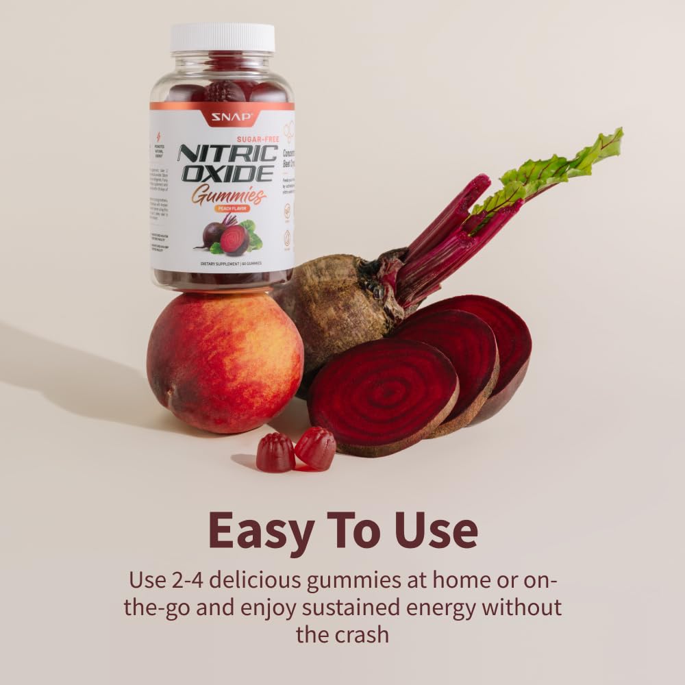 Snap Supplements Nitric Oxide Beet Root Gummies - Support Healthy Blood Circulation Snap Supplements uk supplements