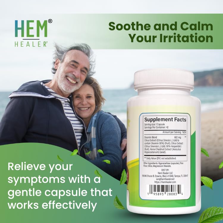 Hem Healer Hem Hero Extra Strength Hemorrhoid Treatment - Reduce Swelling, Soothe Itching & Irritation - 100% Natural - 42 Vegetarian Capsules Hem Healer uk supplements
