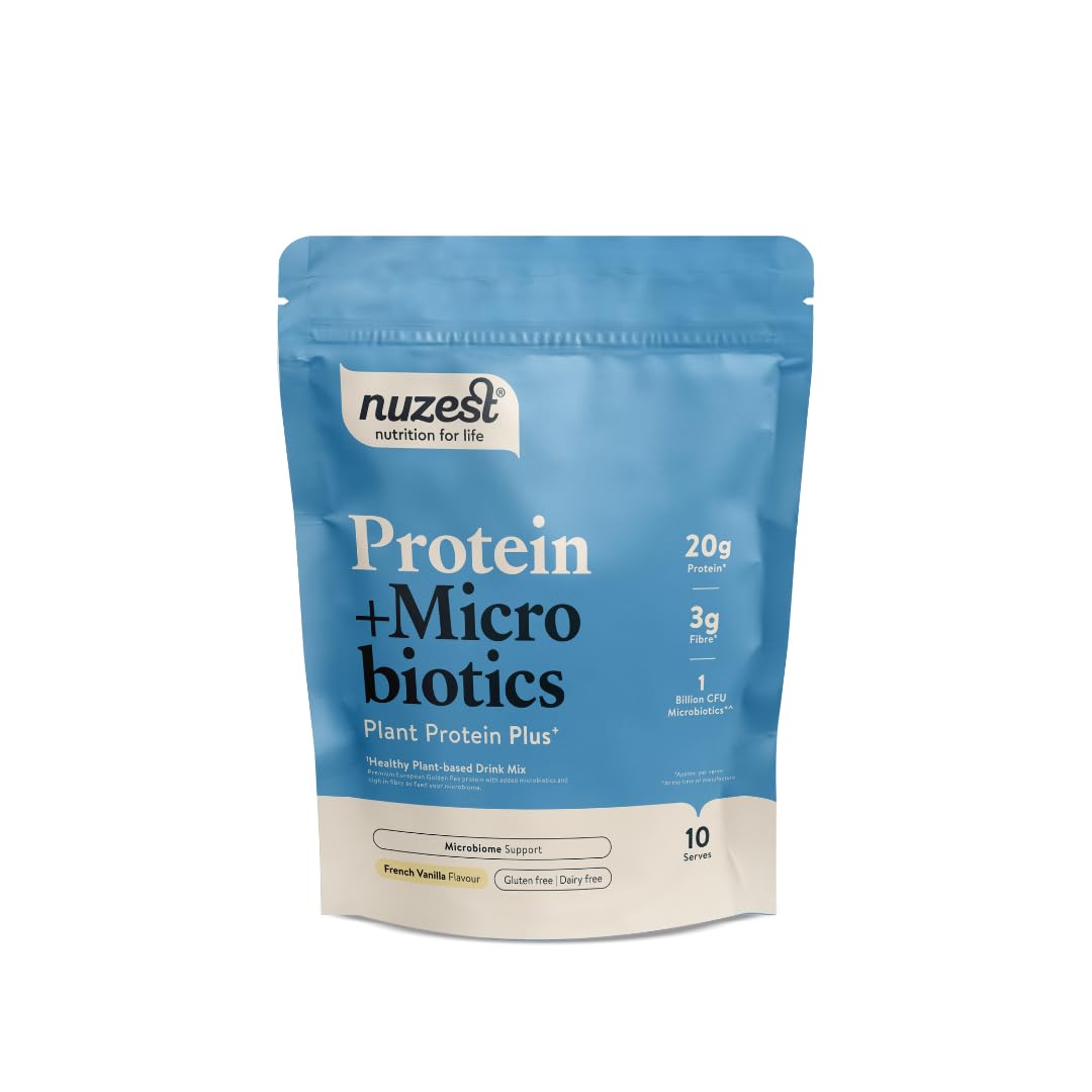 Nuzest - Protein + Microbiotics – Gut Health - Plant Protein Powder - French Vanilla, 300g (10 Servings) Nuzest uk supplements