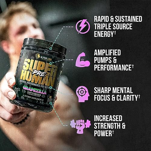 ALPHA LION Superhuman Pre Workout Powder, Beta Alanine, L-Taurine & Tri-Source ALPHA LION uk supplements
