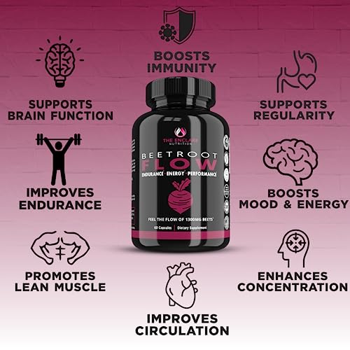 Beet Root Capsules Organic Beet Root Powder 1300mg | Natural Nitric Oxide Booster THE ENCLARE NUTRITION uk supplements