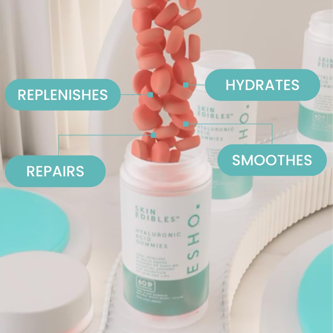 ESHO. Skin Edibles - Hyaluronic Acid-Infused Skin & Lip Care Gummies ESHO uk supplements