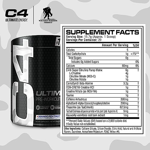 Cellucor C4 Ultimate x WWP Pre Workout Powder Mango Foxtrot - Sugar Free Preworkou Cellucor uk supplements