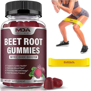 Beet Root Gummies with CoQ10, Energy, and Circulation Support, Pre Workout Nitric Oxide MDA Supplements uk supplements