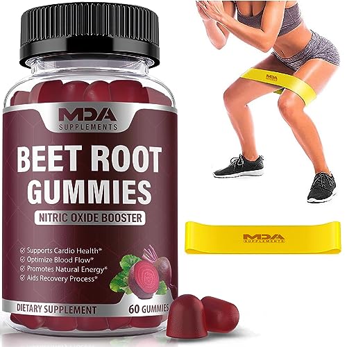 Beet Root Gummies with CoQ10, Energy, and Circulation Support, Pre Workout Nitric Oxide MDA Supplements uk supplements