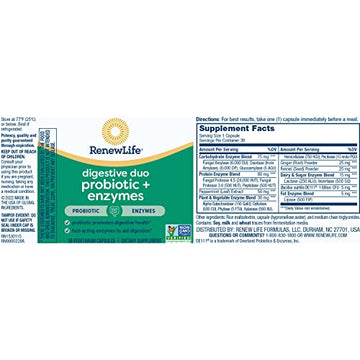 Renew Life Digestive Duo Probiotic + Enzymes; Probiotic Promotes Digestive Health Renew Life uk supplements