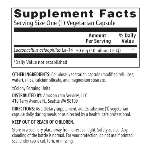 Amazon Basics Daily Probiotic, 10 Billion Active Cultures, Supporting Digestive and Intestinal Health, Capsule, 60 Count, Two Month Supply Amazon Basics uk supplements