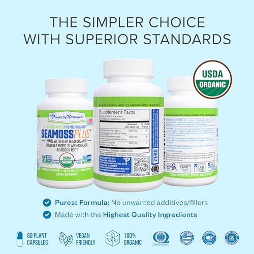 Power By Naturals Sea Moss Plus - USDA Certified Organic Wildcrafted Irish Seamoss Power By Naturals uk supplements