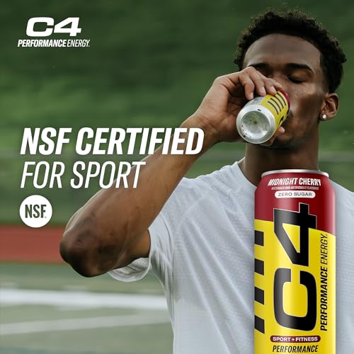 C4 Energy Carbonated Zero Sugar Energy Drink, Pre Workout Drink + Beta Alanine, Midnight Cellucor uk supplements