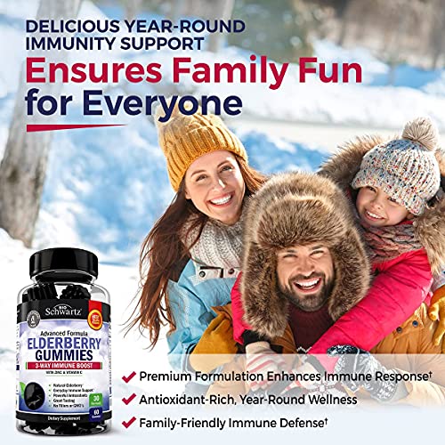 Elderberry Gummies with Zinc and Vitamin C for Adults & Kids - Natural Immune Support BioSchwartz uk supplements
