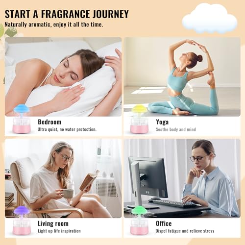 Rain Cloud Humidifier Water Drip with 5 Essential Oils, Cloud Diffuser with 7 Changing Colors Night Lights EvCZen uk supplements