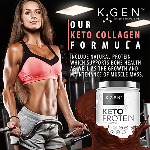 K-GEN™ Keto Collagen Protein Powder Natural Multi Collagen Chocolate Blend, Coconut MCT Vitamin C+B6 K GEN ketogenic enhancement uk supplements