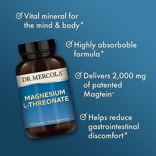 Dr. Mercola Magnesium L-Threonate, 30 Servings (90 Capsules), Dietary Supplement Dr. Mercola uk supplements