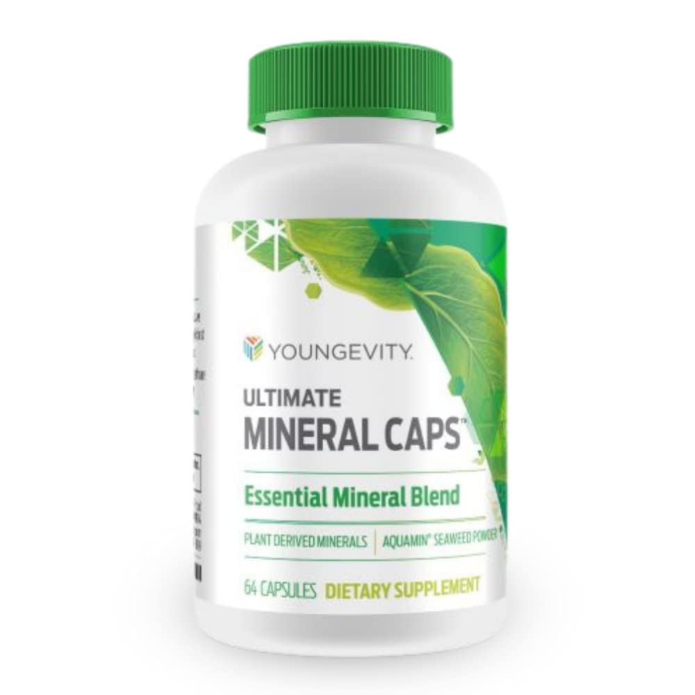 Youngevity Ultimate Mineral Caps™ - 70+ Essential Full Spectrum Trace Minerals - Nutrient-Dense, Derived from Humic & Aquamin Seaweed (64 Capsule) Youngevity uk supplements