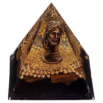 FENGSHUI-CAISHEN Mini Jesus Figurine in Healing Crystal Orgone Pyramid - Obsidian Tiger's Eye FENGSHUI-CAISHEN uk supplements